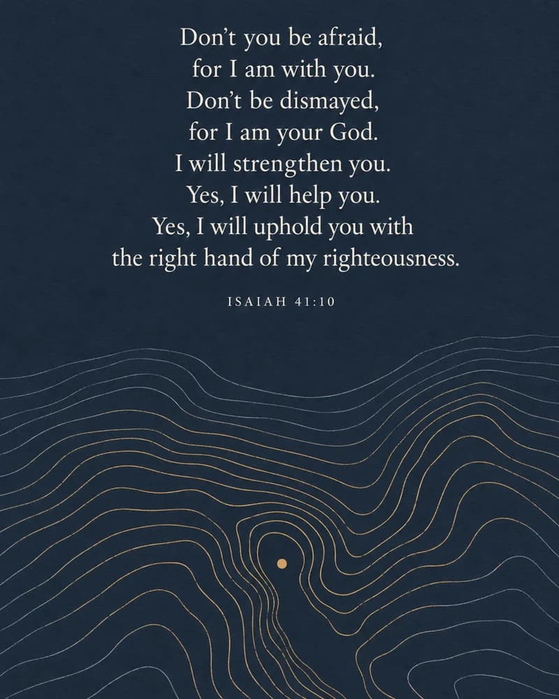 Don't Be Afraid, I Am With You, Isaiah 41:10 scripture print